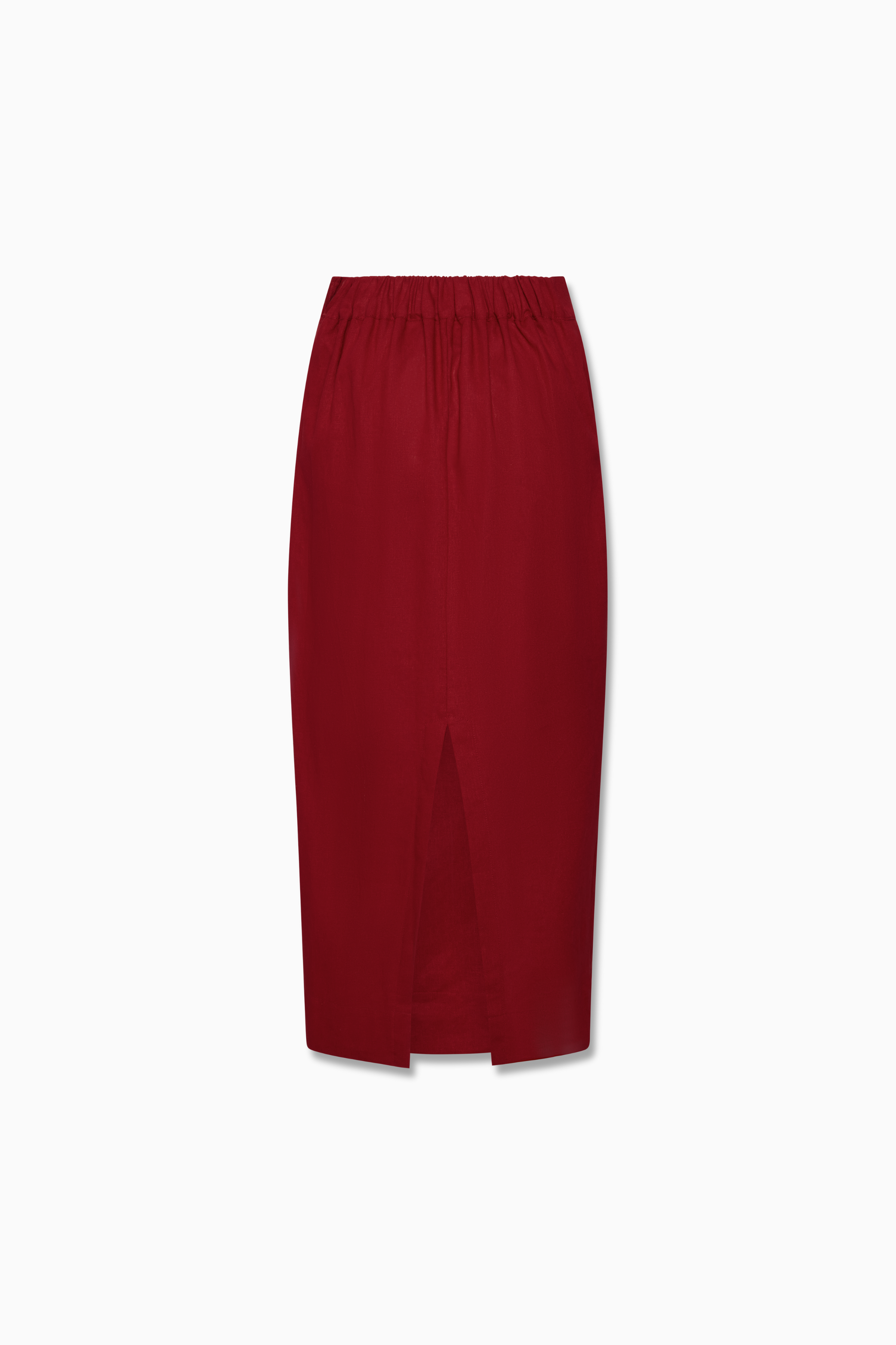 Betsy Skirt Linen Rayon Cabernet Back