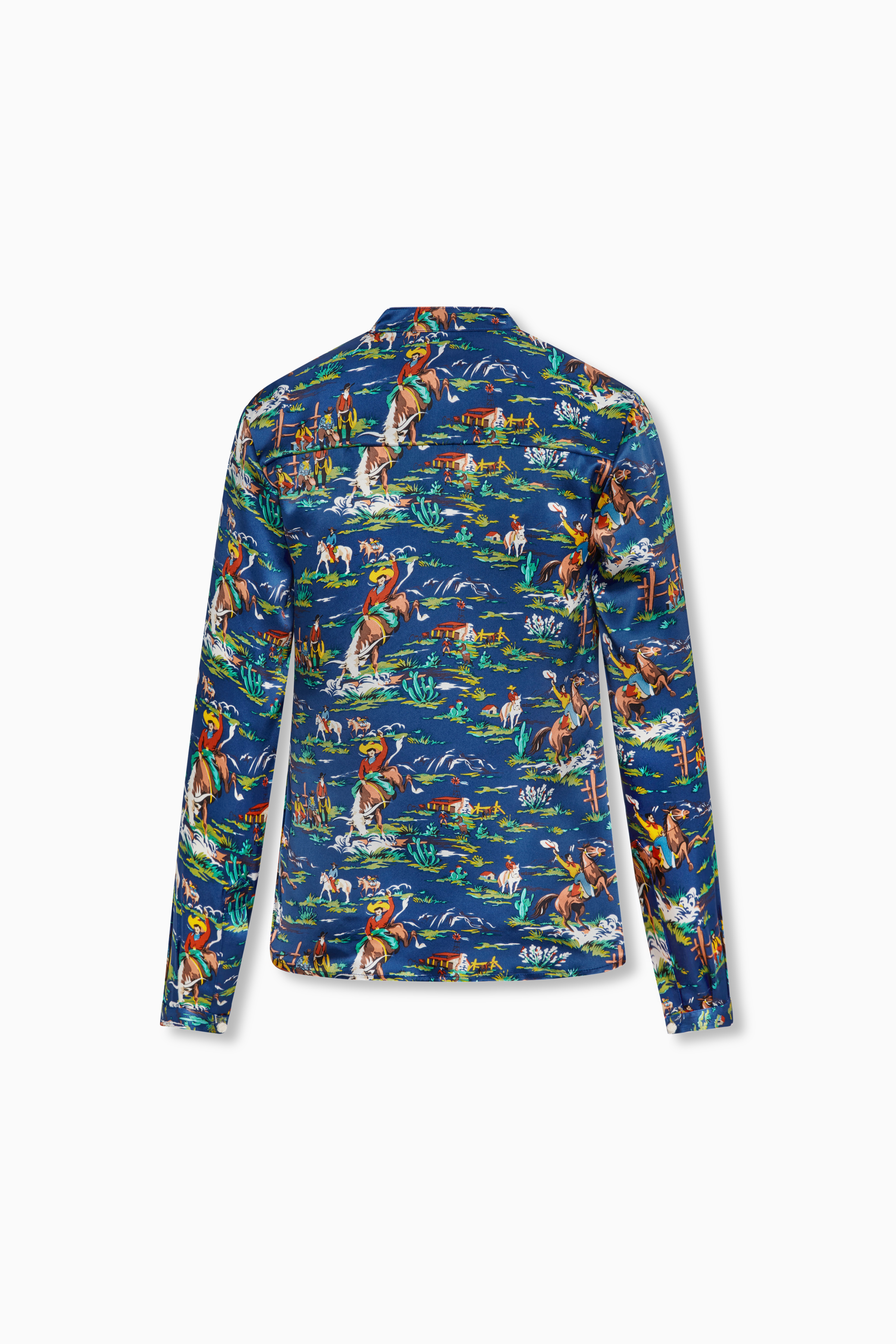 S4T150BLU JamieBlouseb Silk Charmeuse in Ranch Hands Blue