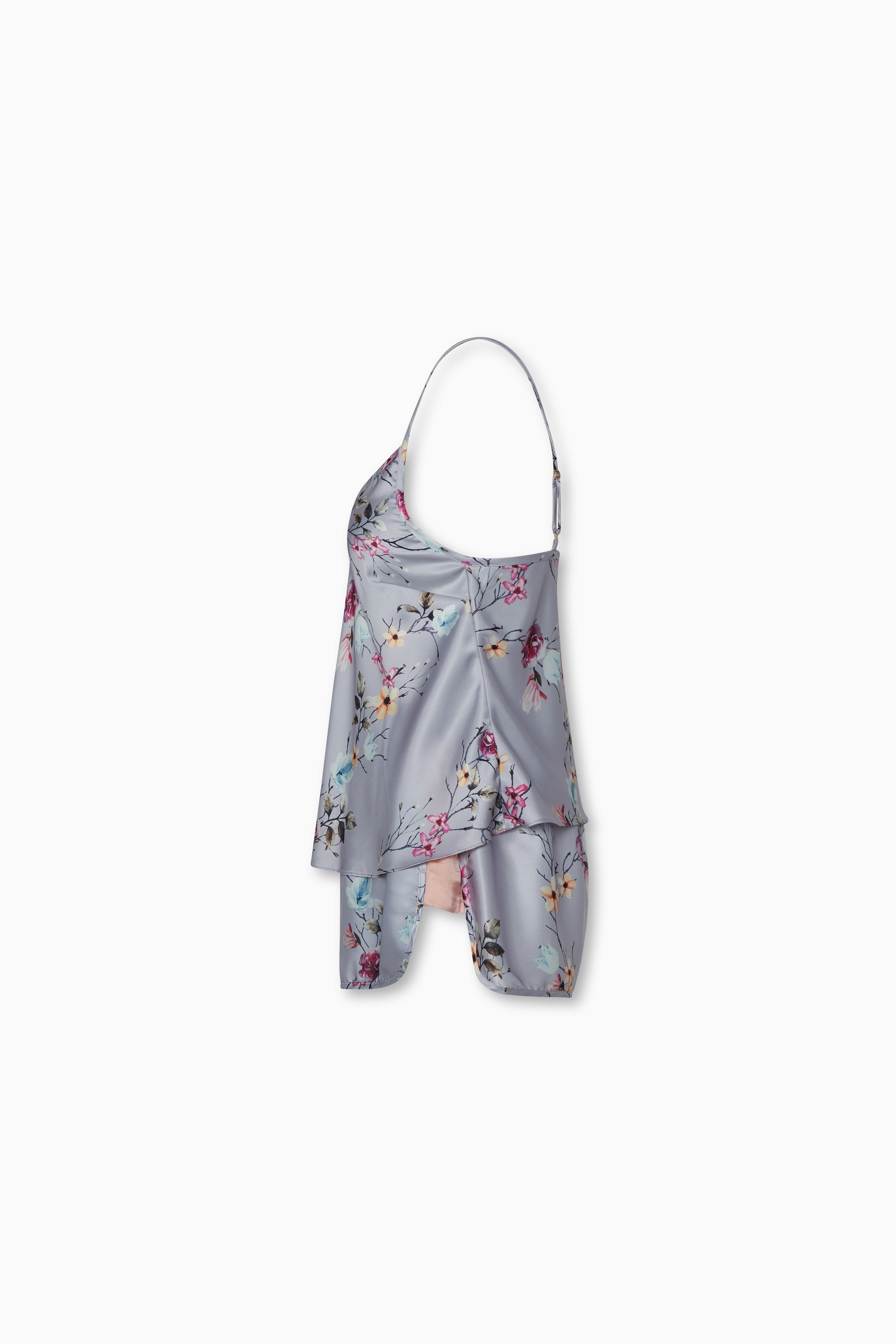 Vivi Shorts in Lavender Blossom with Contrast Side Panel and matching Jess Cami in Doll Satin Poly