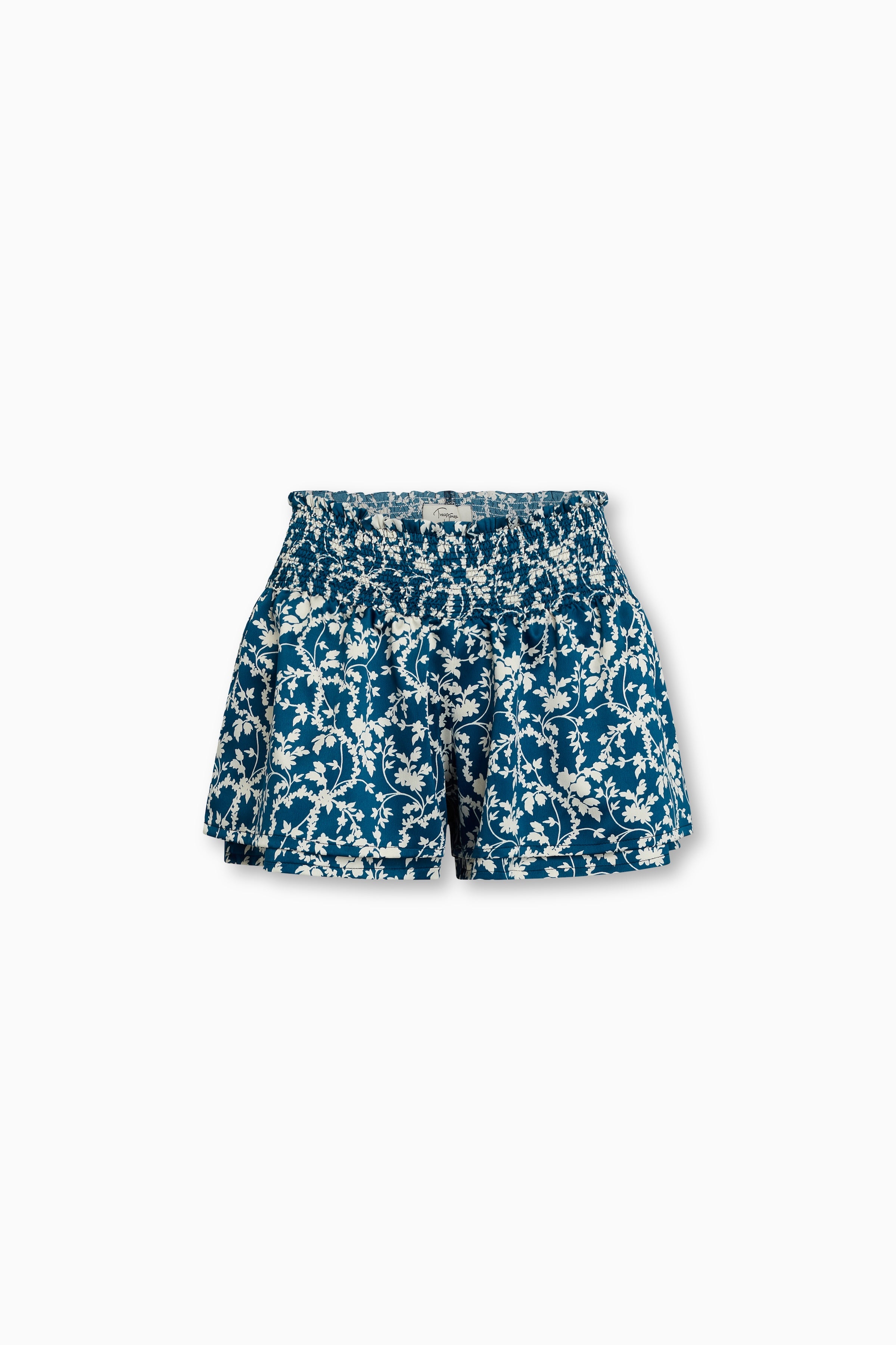 Angie Shorts Teal Leaves