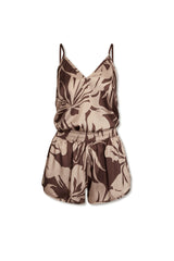 Jess Cami in Brown Hibiscus with matching Vivi Shorts100% Satin Poly