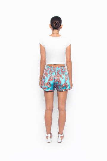 Angie Shorts Turquoise Coral