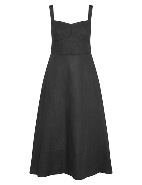 Storie Dress Linen Black S