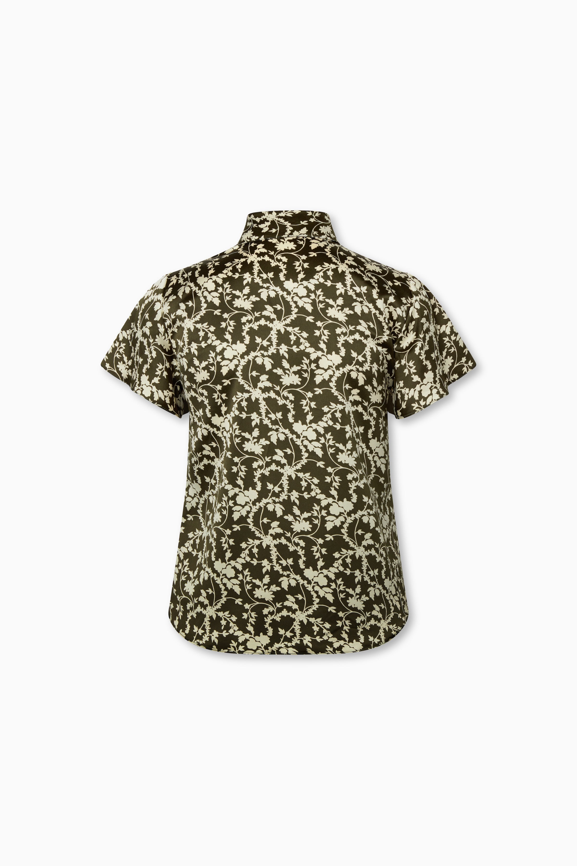 Charlene Blouse in Olive Leaves