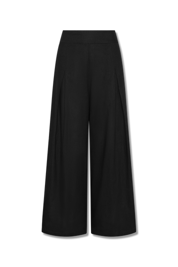 Maria Wide Leg Pants Linen Black