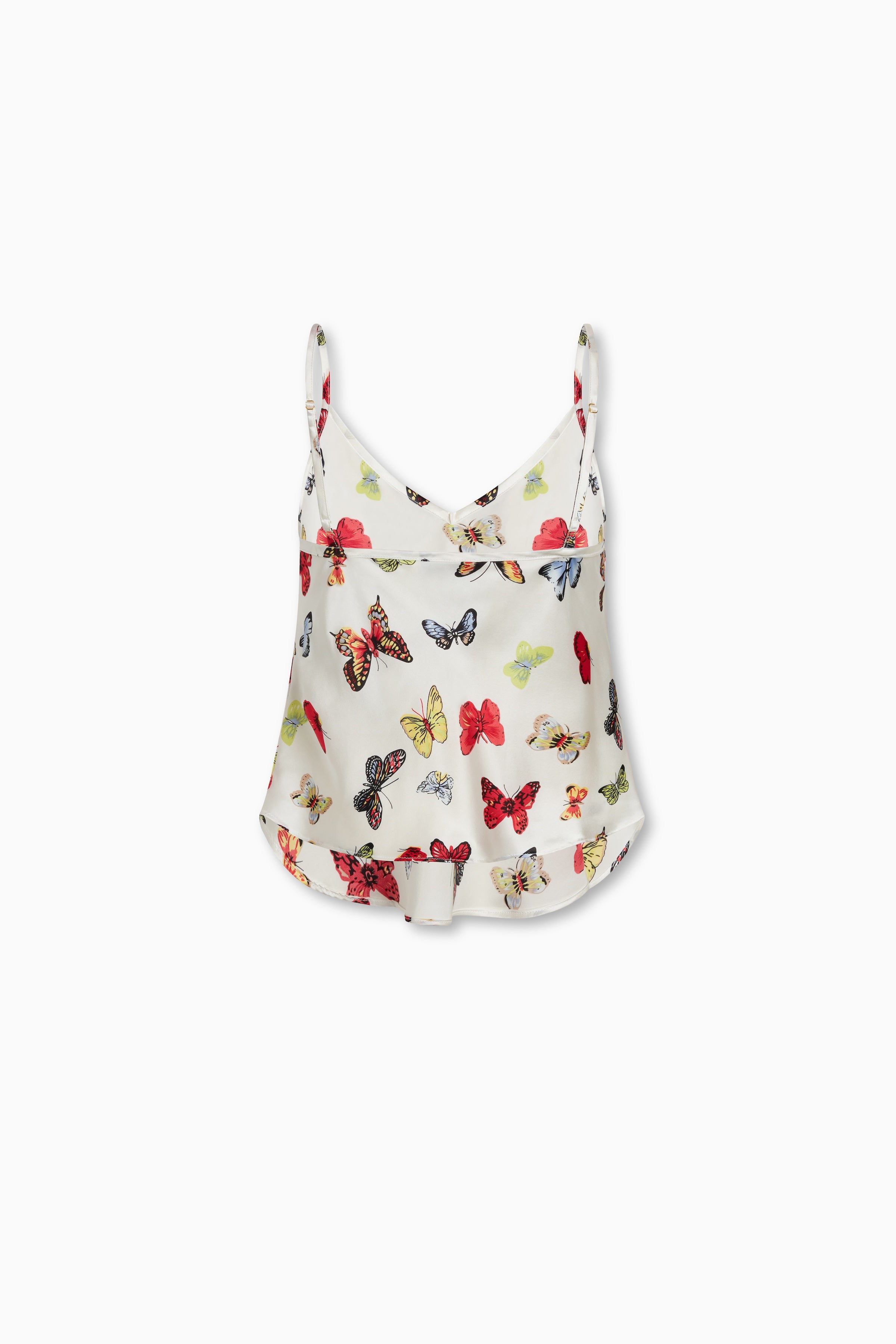 Jess Cami White Butterflies Silk Charmuese