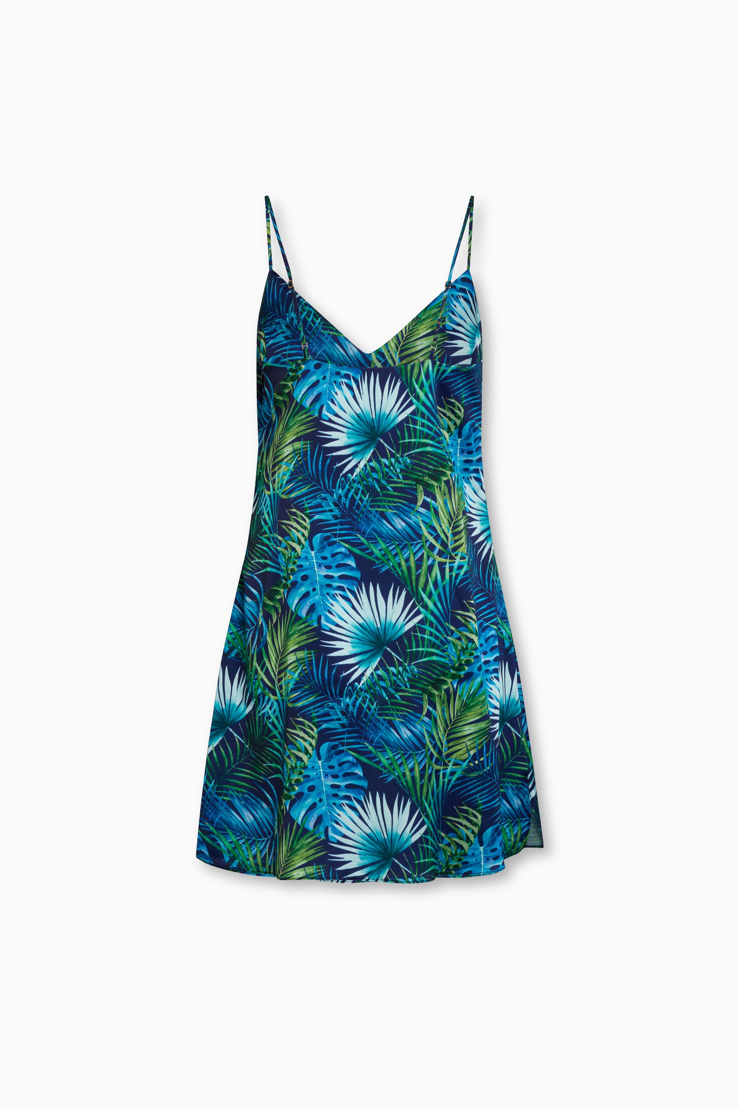 Mai Mini Navy Palm Satin Poly