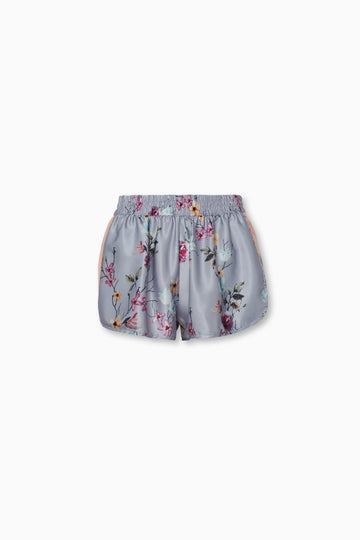 Vivi Shorts in Lavender Blossom with Contrast Side Panel Doll Satin Poly