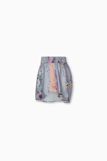 Vivi Shorts in Lavender Blossom with Contrast Side Panel Doll Satin Poly