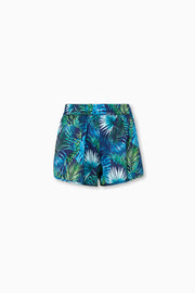Vivi Shorts Navy Palm with Contrast Side Panel