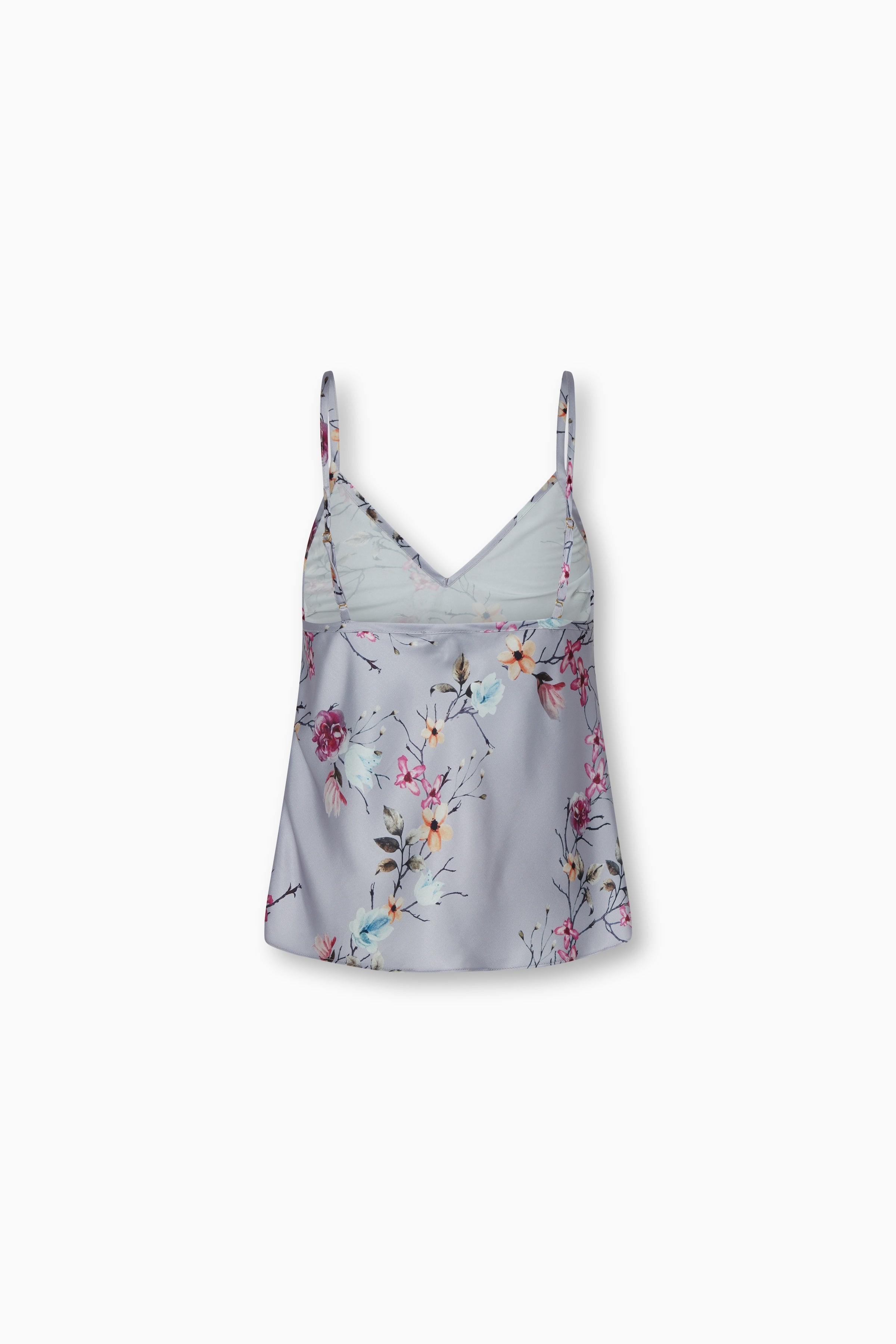 Jess Cami Lavender Blossom Satin Poly Bias Cut Adjustable Straps
