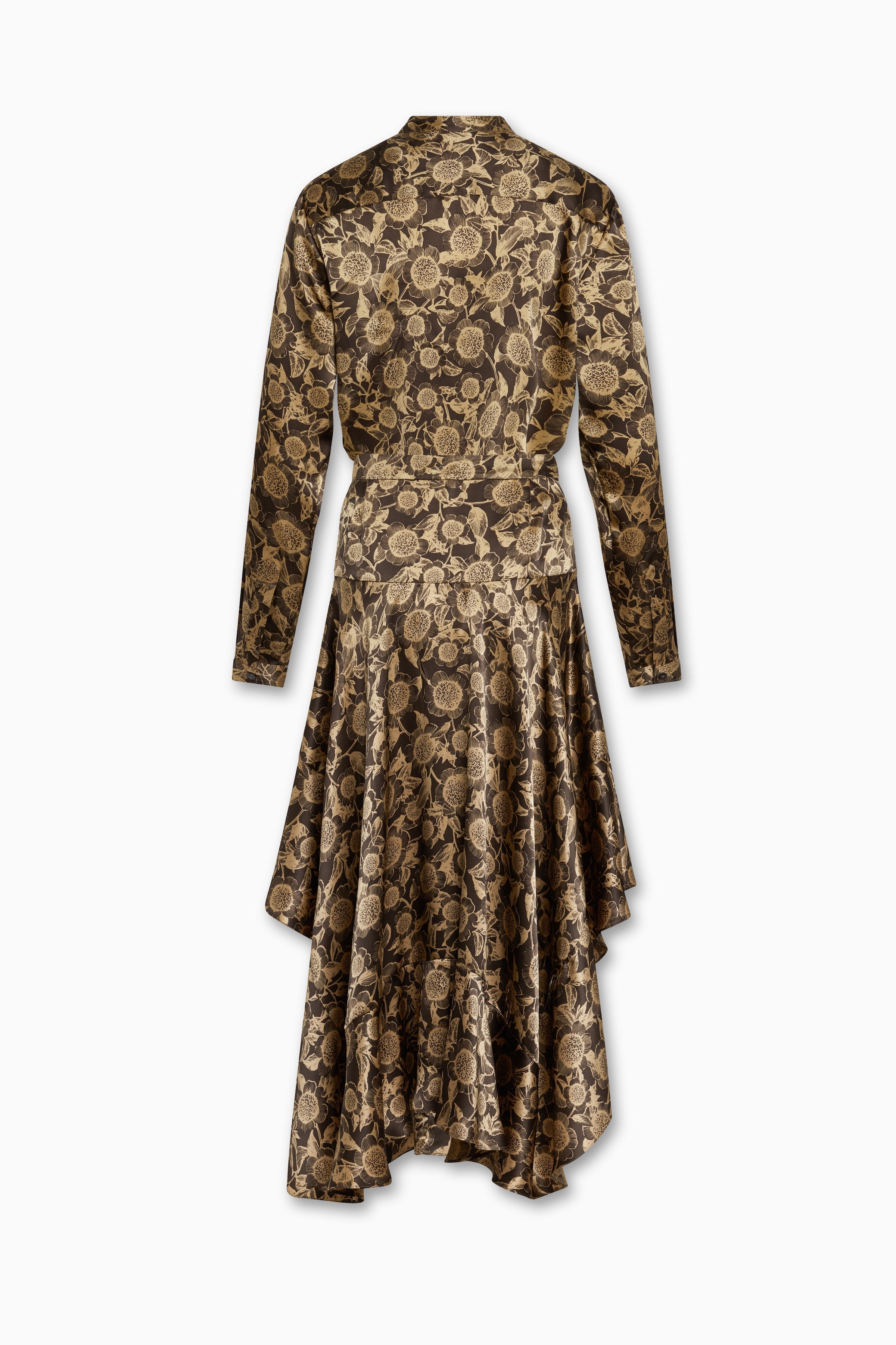 Ramsey Handkerchief Hem Skirt shown with Jamie Blouse in Black Pincushion Print Silk Charmeuse