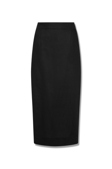 Betsy Skirt Linen Rayon Black Front