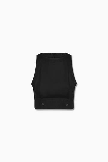 Zoe Tank Linen Black Front