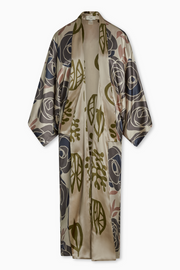 Sally Kimono Reversible Robe Abstract Roses