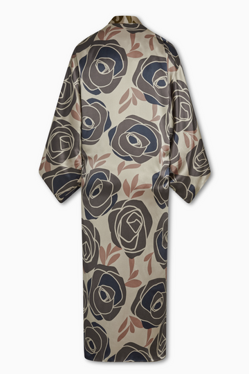 Sally Kimono Reversible Robe Abstract Roses