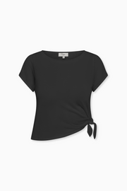 Uniform Tee Scoop Neck Tee Black with Side Ties 100% super soft cotton