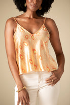 Jess Cami Yellow Peacock Stretch Silk Charmeuse