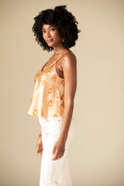 Jess Cami Yellow Peacock Stretch Silk Charmeuse