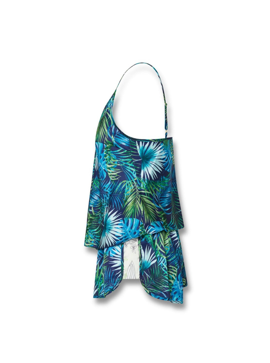 Jess Cami and Vivi Shorts in Navy Palm Satin Poly